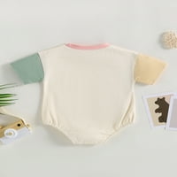 TRegren novorođenčad dječak djevojka kratki rukav rukav bodysuit ljetna odjeća odjeću jedan kombinezon patchwork majica top