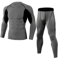 DTIDTPE BodySuit za muškarce, okrugli vrat Brzi fitness i pantalone za brzo sušenje, odijelo muške dugih