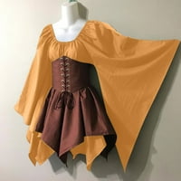 Plus size Vintage haljine za žene 70-ih Dugi puff corset ruffle renesansa palazzo srednjeve midi haljina