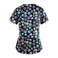 Ljetne ženske kombinezone uniforme njegovatelja odjeće labava velika veličina Prednji džep Šarene ruke s rukavima Košulje za žensko čišćenje prodaje Konačno čišćenje s-5xl l