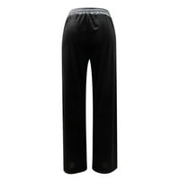 Simu ženske casual labave hlače udobne ženske čvrste džepove u boji ravne cijevi labave rastezanje Yoga hlače Kontrastni hlače čvrste hlače za vježbanje, joga, trčanje