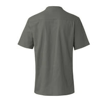Muška majica majice za muškarce Muška boja retro čipkasti ovratnik casual V-izrez za majicu kratkih