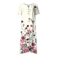 Tkinga moda Žene Ljeto Ležerne prilike Bohom tiskane haljine kratki rukav V-izrez Maxi haljine za plažu