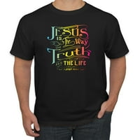 Isus je put Ivan 14: Biblijski stih Inspirational Christian Muška grafička majica, crna, 5xl