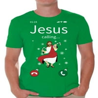 Božićne majice Funny Jesus majice za muškarce Isus naziva majica Happy Holiday Days Christian Xmas Tee