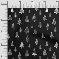 Onuoone Georgette viskoza crna tkanina Drvena stabla DIY odjeća prekriva tkanina za ispis tkanine sa dvorištem širom