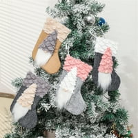 Vatrena prodaja božićne ukrase štake bez lica za lutke sa matelom santa claus božićne čarape Privjesak