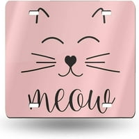 Slatka životinjska mačka lice Smile ružičaste tablice okvira aluminijski metalni poklopci, metalni novitetni