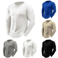Muškarci Okrugli vrat Plain mišić Ležerne pletene majice Top Tee Pulover Bluze Grey M