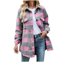 fvwitlyh preko haljina jakne za žene Ženske zimske tople reversko kaput