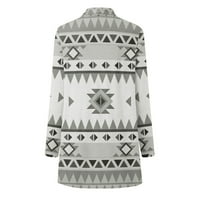 Ženski zapadni etnički print retro casual aztec Print s dugih rukava majica kardigan gornji kaput ženski