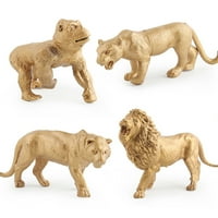 7 Postavite simulacijski ukrasi Zlatna boja Tiger Lion Leopard ukrasi učenje obrazovanja Poklon za ukras
