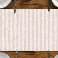 Uskršnji trkač stola, uskršnji ružičasti i bijeli valni uzorak Hello Spring Wevet stolni trkač za kuhinju