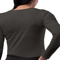 Ženska majica Solid Boja Tee Crew Crt Majica Žene Ležerne prilike Tunnic Bluza Dnevna nožna vrhova Vino