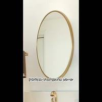 Okrugli zidni ogledalo, metalni uokvireni okrugli ogledalo kupaonice za zidni dekor, zlato