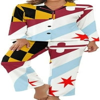 Maryland Chicago zastava za ženska padžama set pajama dolje Spavaće odjeće PJ set Loungewear Noćno odijelo