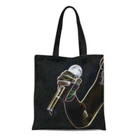 Platno Tote torba Micro Microfon Music Pjenjač za ponovni torbi za ponovnu upotrebu Trgovinske vrećice