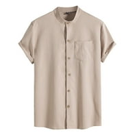 Pseurrlt ljetne majice postolje za štand ovratnik kratki rukav prozračan mens ne print modna bluza M-5XL