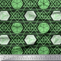Soimoi Green Pamuk poplin tkanina Geometrijska zvijezda Geometrijska tiskana tkanina širom