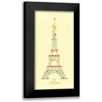 Marrott, Stephanie Crni moderni uokvireni muzej Art Print pod nazivom - Eiffelov toranj u cvijećem II