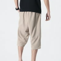 FESFESFES muški kratke hlače modna klasična twill opuštena fit casual wear džepne kratke hlače opružne