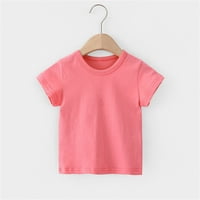 Izvrsna toddler dječaka Djevojka Komforna majica sa čvrstom kratkom rukavom Top Top Pink