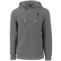 Muški rezač i Buck Sivi Filadelfija Phillies Roam Eco polu-zip reciklirani pulover Hoodie