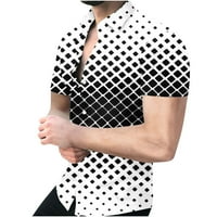 3D geometrijski uzorak mens gumb niz majice Ležerne prilike sa ljetnim kratkim rukavima Gradijent boja