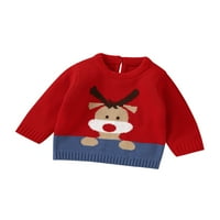 Canrulo novorođenčad dječji dječji dječak Božićni ružni džemper vilk džemper pulover duks topli dugi