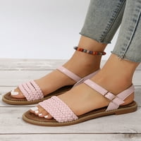 Colisha Dame Sandale Beach ravne sandalne pletene trake casual cipele rade modna ljetna ružičasta 6,5