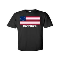 Patriotski Betsy Ross Američka zastava pobjede za odrasle majica kratkih rukava-Black-XXL