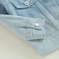 Dječja dječja djevojka Dječak Jean Jacket Gradient cvjetni print casual gumb Lagane jakne za jesen zimsku