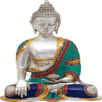 Exotic Indija Tibetanski budistički lord Buddha u Bhumisparsha Mudu - mesingano kip sa unosom
