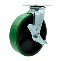 Poliuretane na okretnom tipkojnu gvožđe zakretalište CATER W 8 2 Zeleni kotač i gornji zaključani kočnica