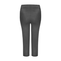 Vivianyo HD Plus Veličina Žene Hlače Cleariance Ženske udobne obrezirane hlače za slobodno vrijeme Duksevi Yoga Pants Flash Picks Grey