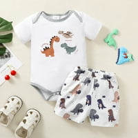 Kucnuzki mjeseci Baby Boy Boy ljetne odjeće Shorts Sets Meseci kratki rukav Slatki dinosaur otisci za