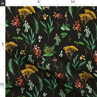 pamučni listovi, sawin set - studija tamne biljne cvijeće cvjetno botaničko tiskano posteljinu