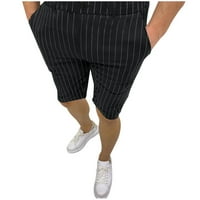 Zuwimk kratke hlače za muškarce, muške casual šarene elastične jogger teretane Aktivni džepni šorc crni,