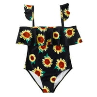Djevojka plaža Ruffles kupaći kostimi Outfits Hollow Bikini Ljeto Dječji kupaći kostimi Djevojke cvjetni print rujali kupaći kostimi