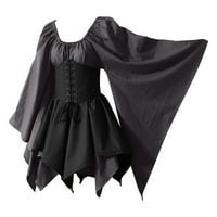 Yyeselk Ženske kostime Gothic Retro dugih rukava kože dugih rukava s dugim rukavima