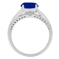 2.21ct okrugli rez simulirani plavi safir 18k bijeli zlatni angažman za angažovanje prstena veličine