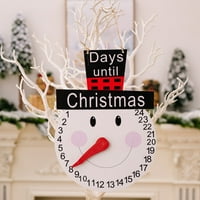 Apepal drveni božićni zidni sat kreativni božićni odbrojavanje privjesak za uređenje kućnog ukrasa drveni