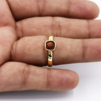 Zemlja dragulje Nakit Garnet Prsten Minimalistički prsten 18K Zlatni prsten Sterling Srebrna ručno izrađena prstena zvona za žene