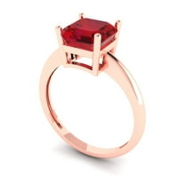 2. CT briljantan aspekser Clear Simulirani dijamant 18k Rose Gold Solitaire prsten SZ 7