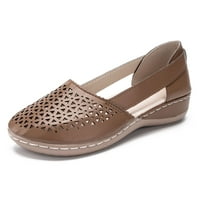 Lacyhop ženska ležerna šuplja na sandalama Ljetna modna pješačka prozračna cipela smeđa veličina 7.5