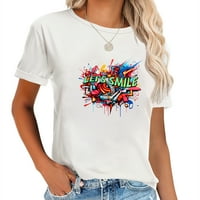 Osmiješimo se grafiti ljubavnički poklon moderan grafički majica za žene - udobna majica s kratkom rukavom