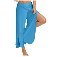 Shpwfbe joga hlače široke pantalone za noge žene joga hlače split color solid vježbanje visoke slobodno