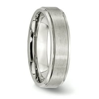 Karat u karatsu od nehrđajućeg čelika četkana i polirana rubna ruba Veličina 6. - Unispor prsten