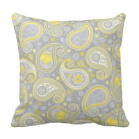 Cvjetni vintage Paisley uzorak žuti i elegantni dizajnerski jastučni poklopac
