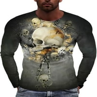 Muška majica Crew vrat na vrhu lubanje tiskane t majice Comfy bluza Sport Basic Tee Gold 3xl